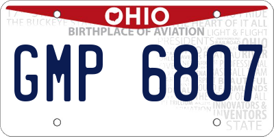 OH license plate GMP6807