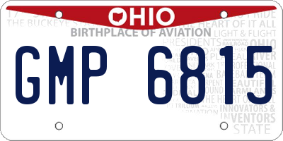 OH license plate GMP6815