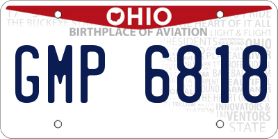 OH license plate GMP6818