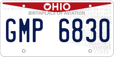 OH license plate GMP6830