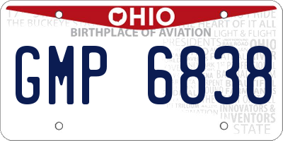 OH license plate GMP6838