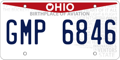 OH license plate GMP6846