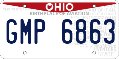 OH license plate GMP6863