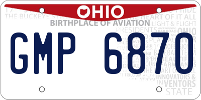 OH license plate GMP6870
