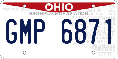 OH license plate GMP6871