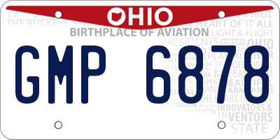 OH license plate GMP6878
