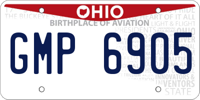 OH license plate GMP6905