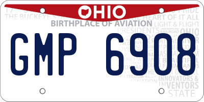 OH license plate GMP6908
