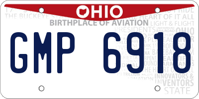 OH license plate GMP6918