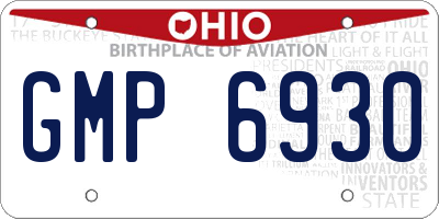 OH license plate GMP6930