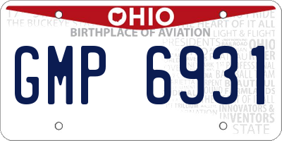 OH license plate GMP6931