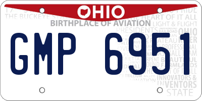OH license plate GMP6951