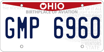 OH license plate GMP6960