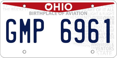 OH license plate GMP6961