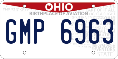 OH license plate GMP6963