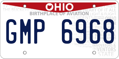 OH license plate GMP6968