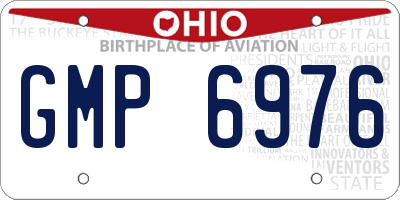 OH license plate GMP6976
