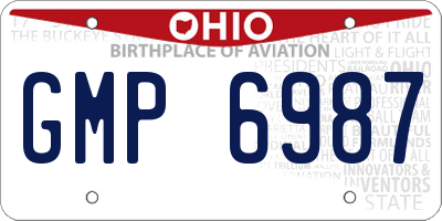 OH license plate GMP6987