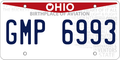 OH license plate GMP6993