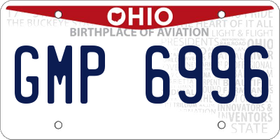 OH license plate GMP6996