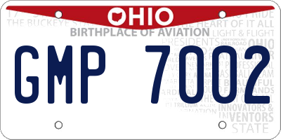 OH license plate GMP7002