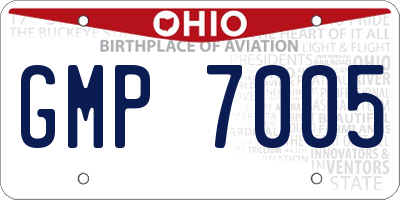 OH license plate GMP7005