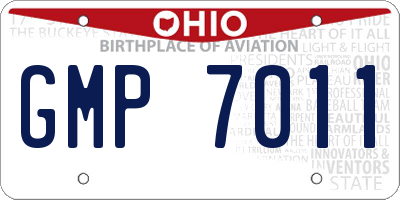 OH license plate GMP7011