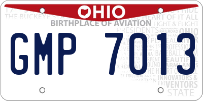 OH license plate GMP7013
