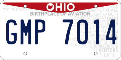 OH license plate GMP7014