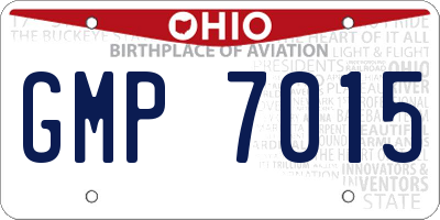 OH license plate GMP7015