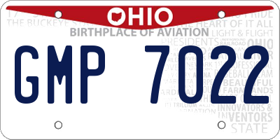 OH license plate GMP7022
