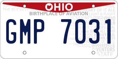 OH license plate GMP7031