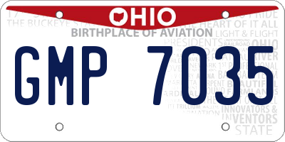 OH license plate GMP7035