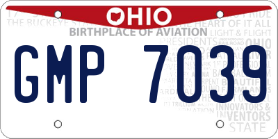 OH license plate GMP7039