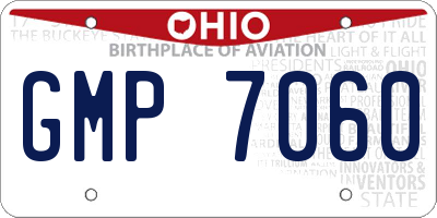 OH license plate GMP7060