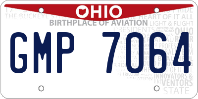 OH license plate GMP7064