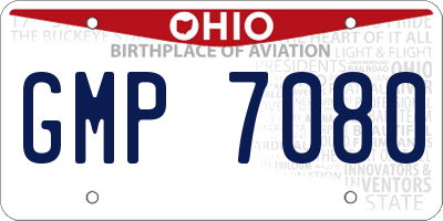 OH license plate GMP7080