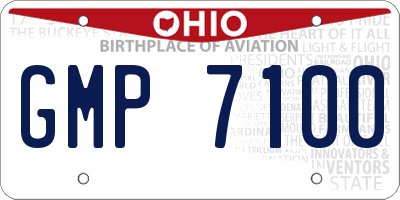OH license plate GMP7100