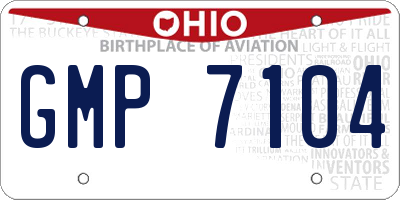 OH license plate GMP7104