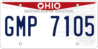 OH license plate GMP7105