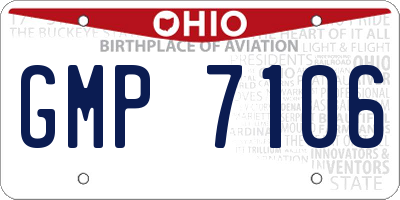 OH license plate GMP7106