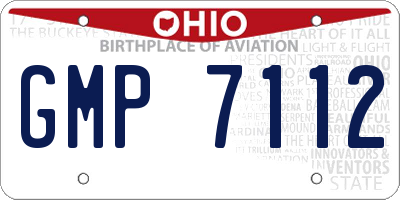 OH license plate GMP7112