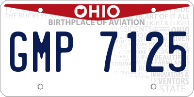 OH license plate GMP7125