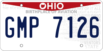 OH license plate GMP7126