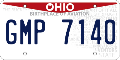 OH license plate GMP7140