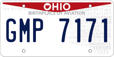 OH license plate GMP7171