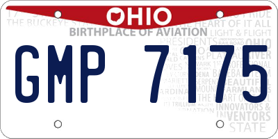 OH license plate GMP7175