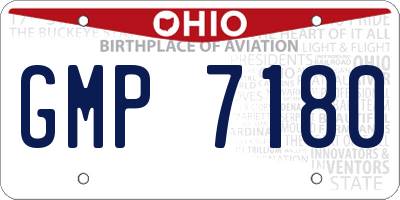 OH license plate GMP7180