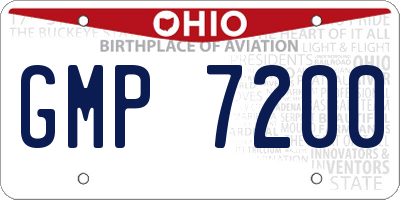 OH license plate GMP7200