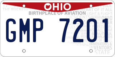 OH license plate GMP7201